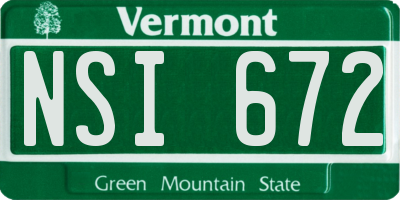 VT license plate NSI672