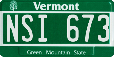 VT license plate NSI673