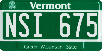 VT license plate NSI675