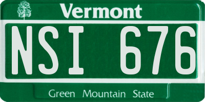 VT license plate NSI676