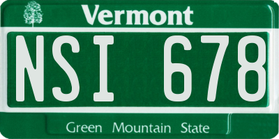 VT license plate NSI678