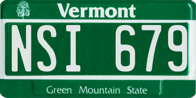 VT license plate NSI679