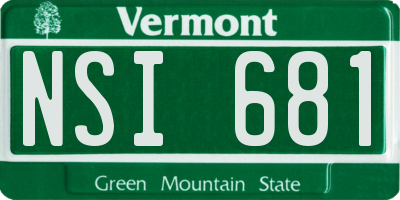 VT license plate NSI681