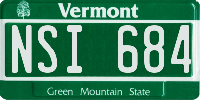 VT license plate NSI684