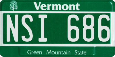 VT license plate NSI686