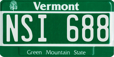 VT license plate NSI688