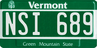 VT license plate NSI689