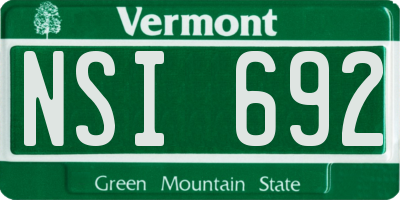 VT license plate NSI692