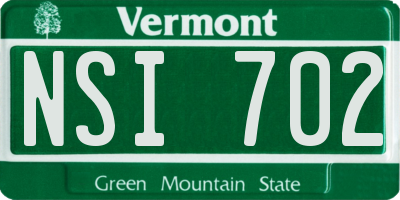VT license plate NSI702