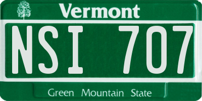 VT license plate NSI707