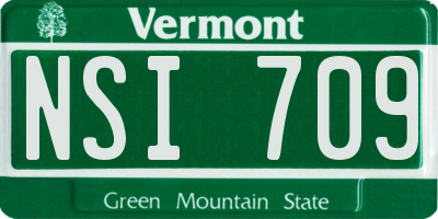 VT license plate NSI709