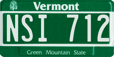 VT license plate NSI712
