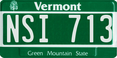 VT license plate NSI713