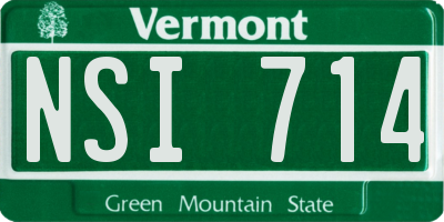 VT license plate NSI714