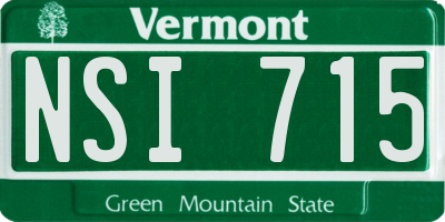 VT license plate NSI715