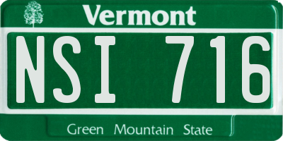 VT license plate NSI716