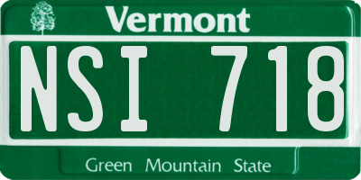 VT license plate NSI718