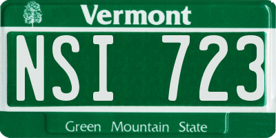 VT license plate NSI723