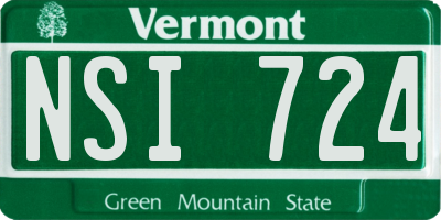 VT license plate NSI724