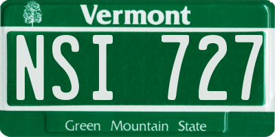 VT license plate NSI727