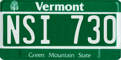 VT license plate NSI730