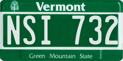 VT license plate NSI732