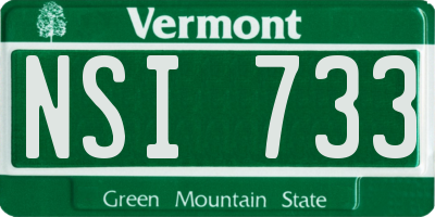 VT license plate NSI733