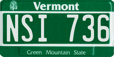 VT license plate NSI736