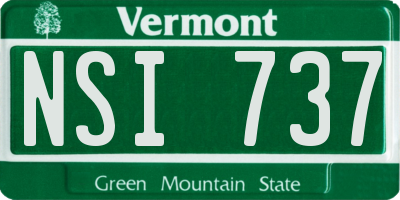 VT license plate NSI737