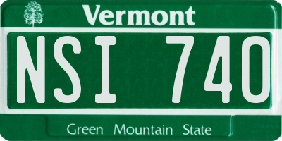 VT license plate NSI740