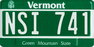 VT license plate NSI741