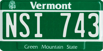 VT license plate NSI743