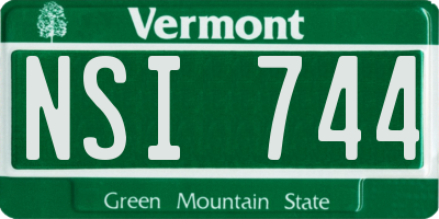 VT license plate NSI744