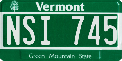VT license plate NSI745