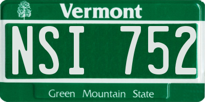 VT license plate NSI752