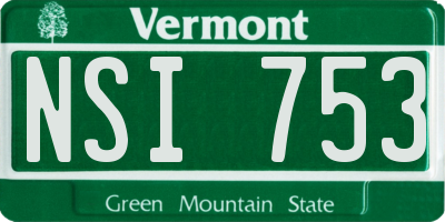 VT license plate NSI753
