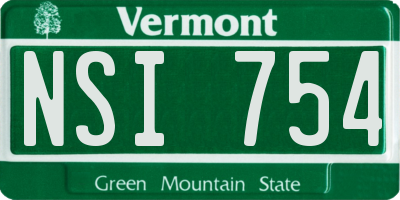 VT license plate NSI754