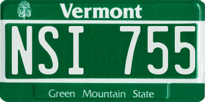 VT license plate NSI755