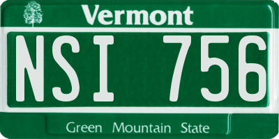 VT license plate NSI756