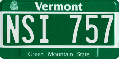 VT license plate NSI757