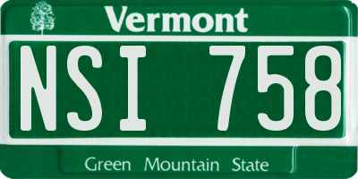 VT license plate NSI758