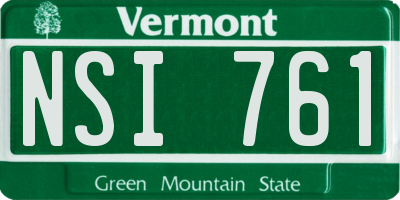 VT license plate NSI761