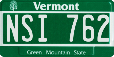 VT license plate NSI762