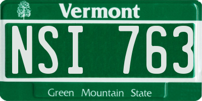VT license plate NSI763