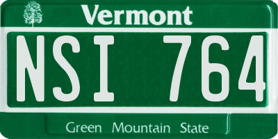 VT license plate NSI764