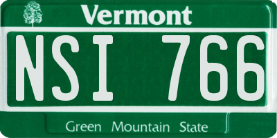 VT license plate NSI766