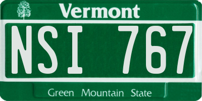 VT license plate NSI767