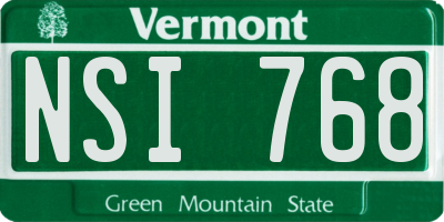 VT license plate NSI768