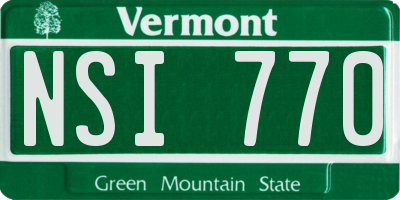 VT license plate NSI770
