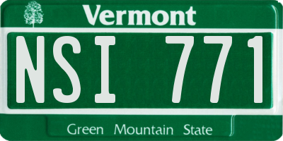 VT license plate NSI771